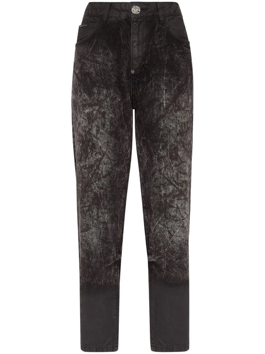 Distressed-Effect Cropped Jeans