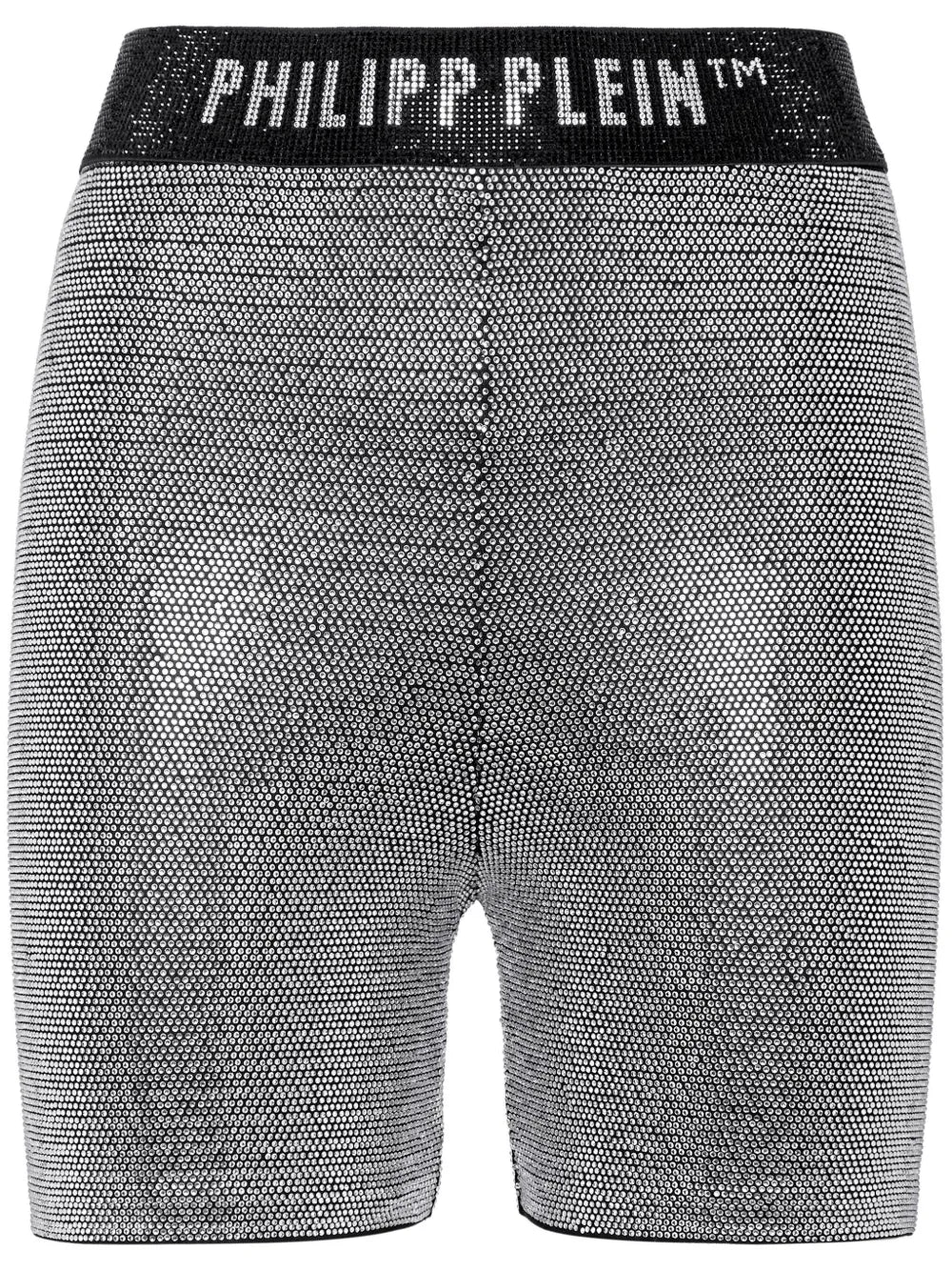 Logo-Print Metallic-Threading Shorts
