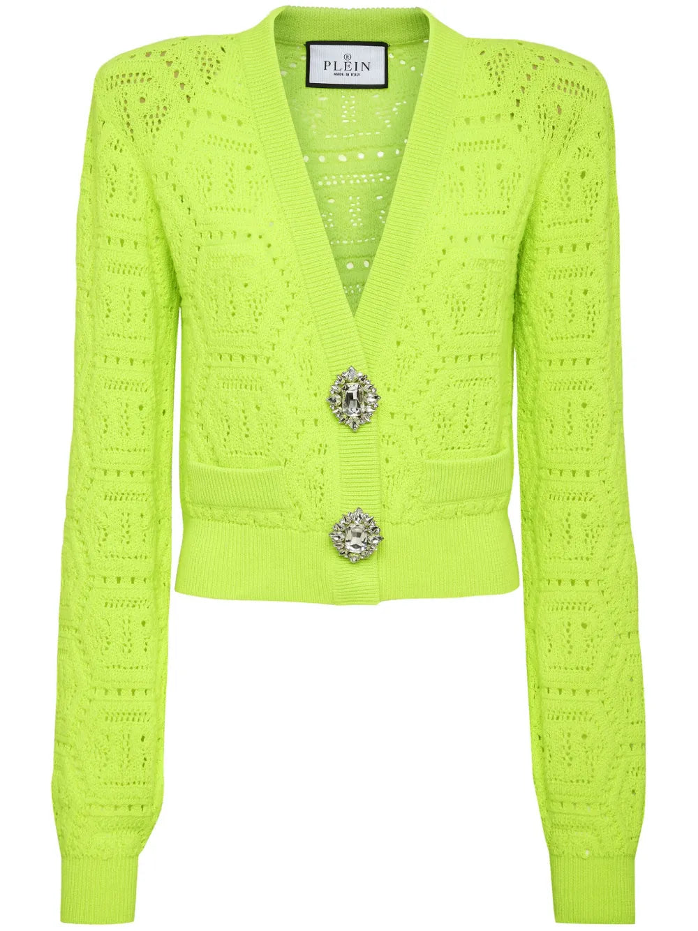 Monogram-Intarsia Cropped Cardigan