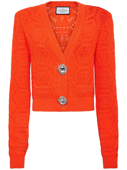 Patterned-Knit Cardigan