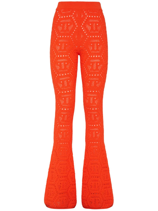 Monogram-Intarsia Bootcut Trousers