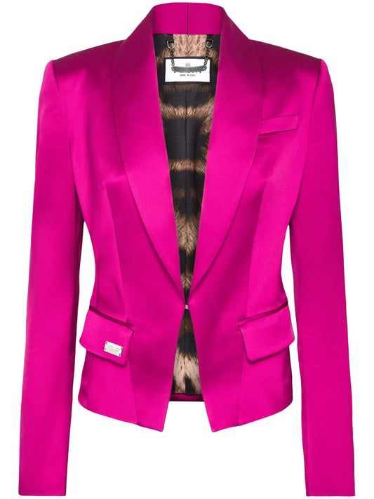Sartorial Single-Breasted Satin Blazer