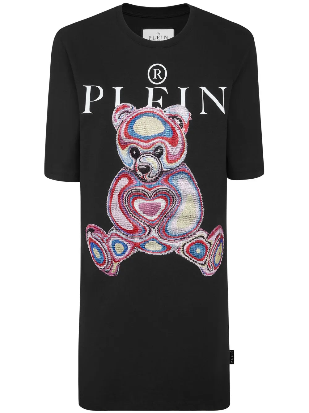 Teddy Bear-Embroidered Cotton Minidress