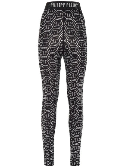 Monogram-Embellished High-Waist Leggings