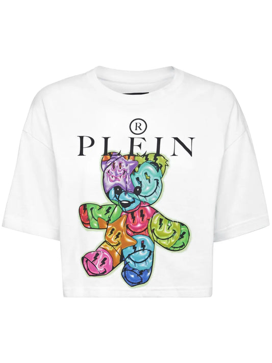 Graphic-Print Cotton Cropped T-Shirt