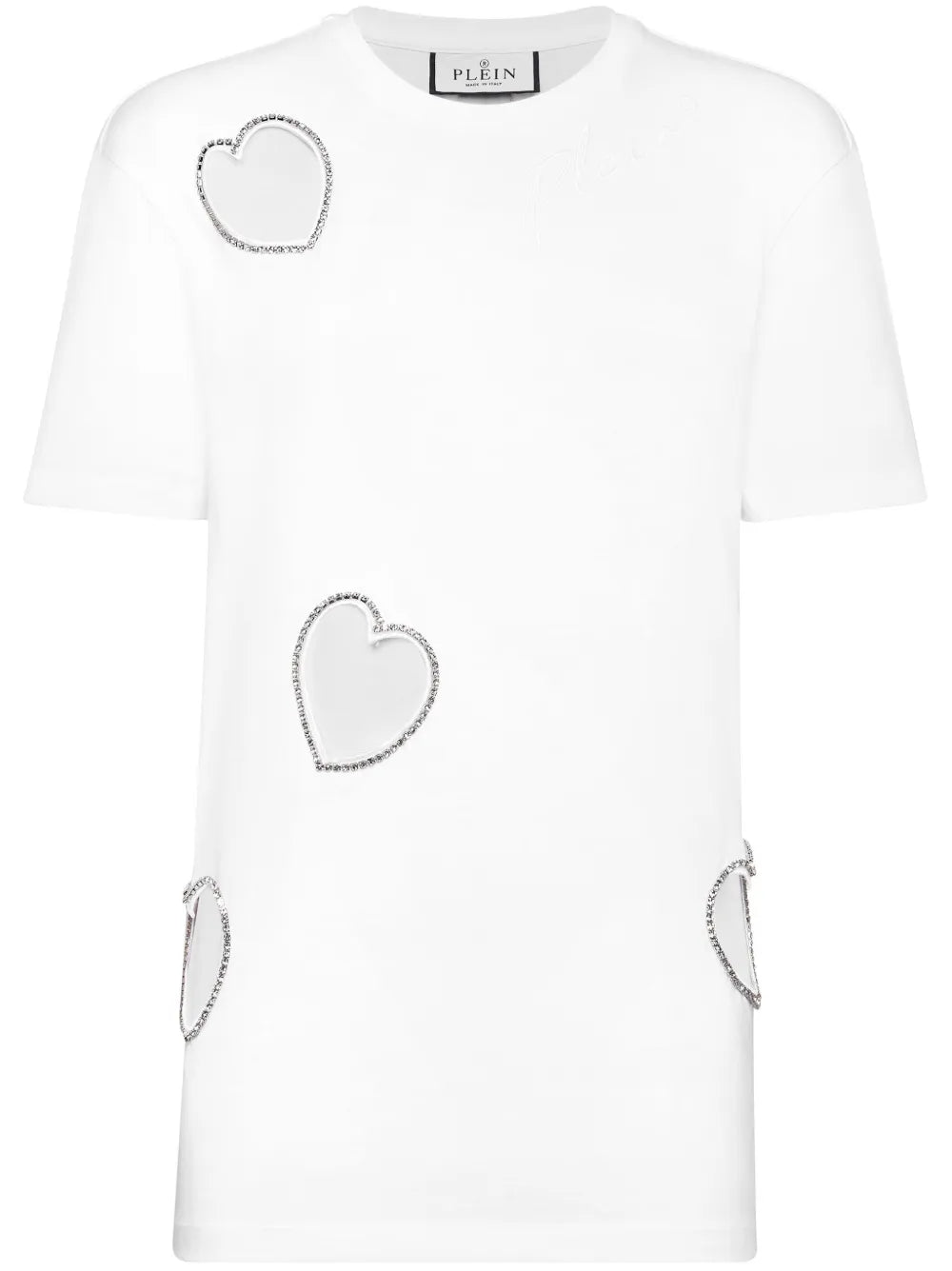 Heart-Motif Cut-Out T-Shirt