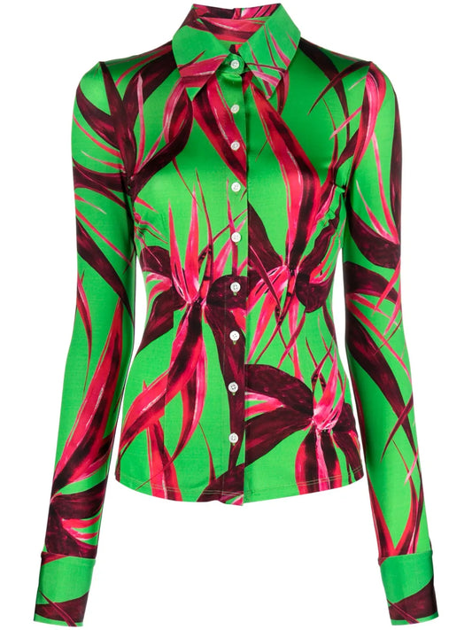 Floral-Print Long-Sleeve Shirt