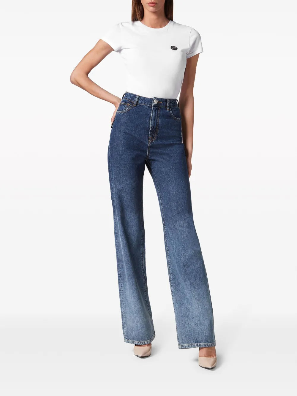 Gradient-Effect High-Rise Jeans
