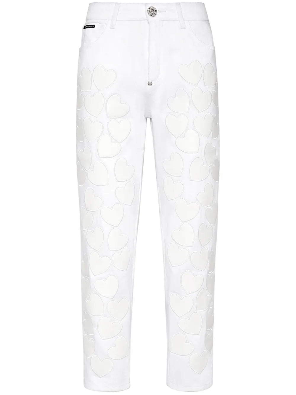 Heart-Patches Cropped Jeans