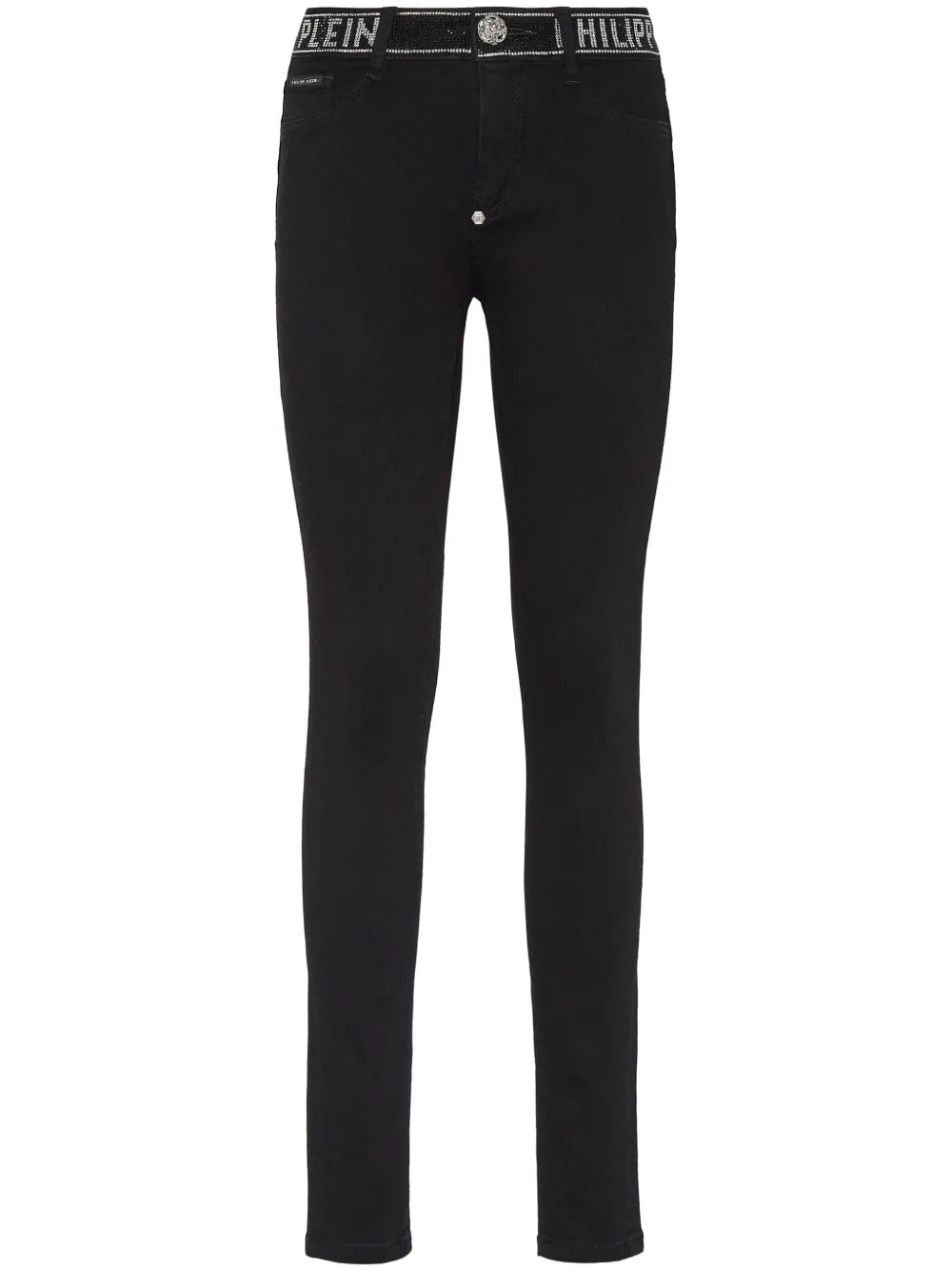 Strass Stretch-Denim Leggings
