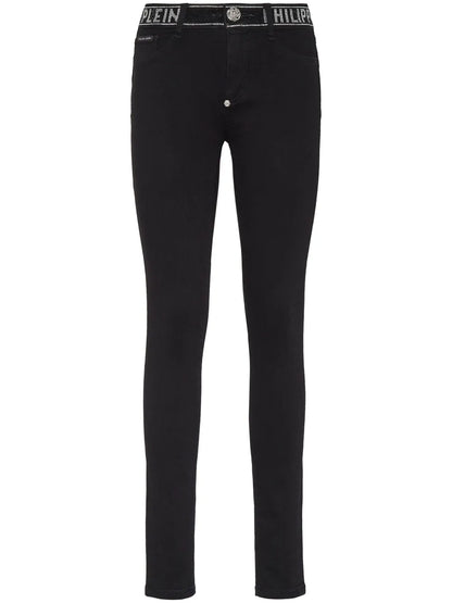 Strass Stretch-Denim Leggings
