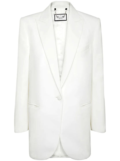Cady Shoulder-Padded Blazer