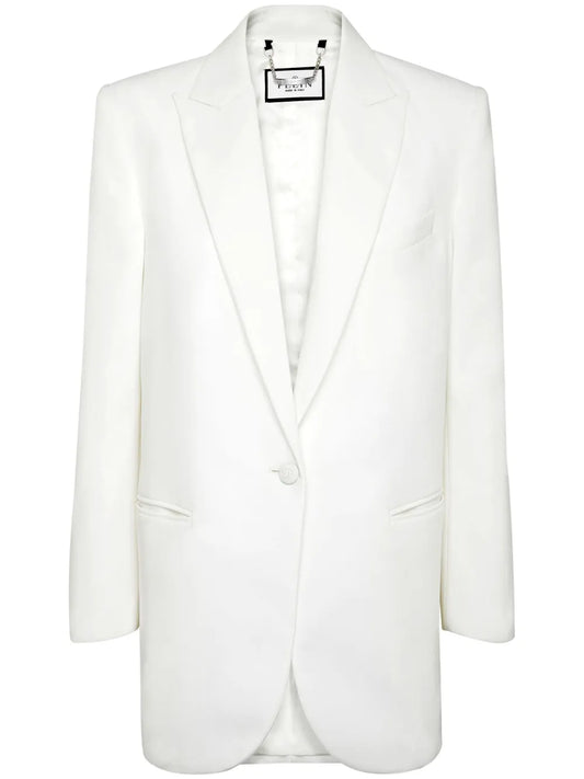 Cady Shoulder-Padded Blazer