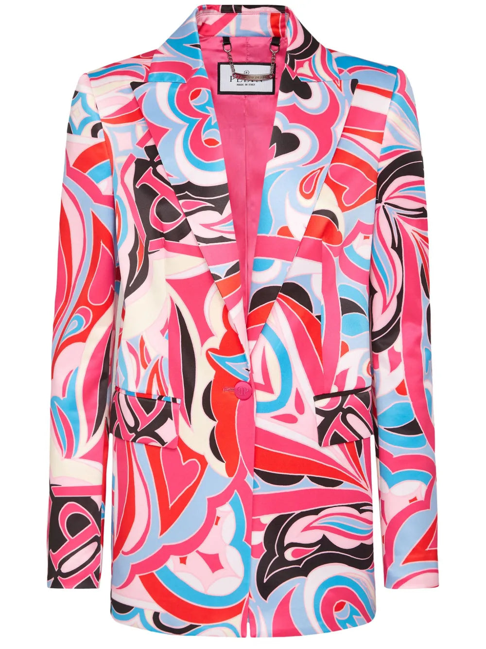 Graphic-Print Single-Breasted Blazer
