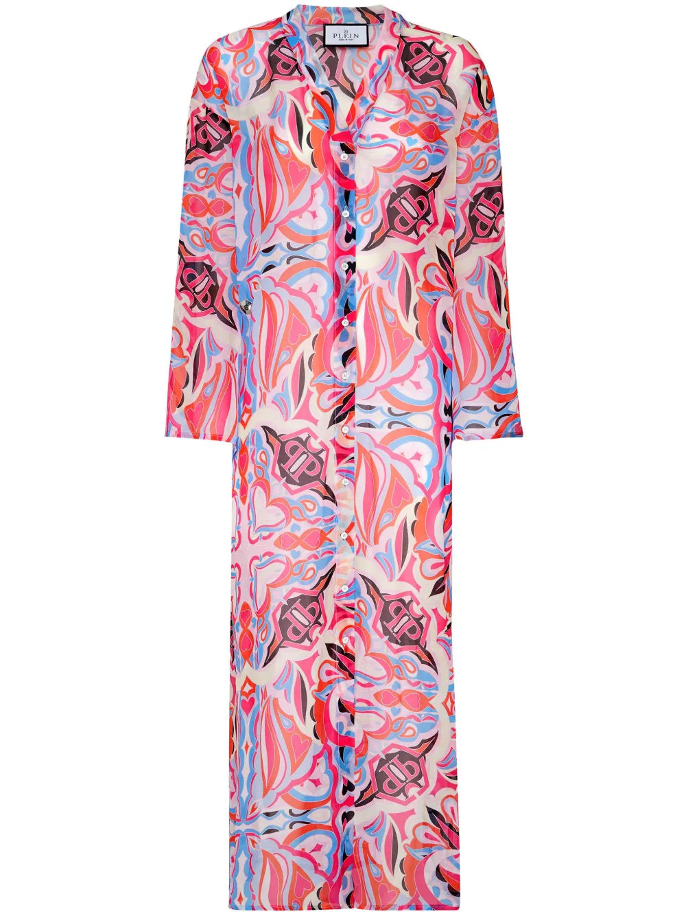Kaleidoscopic-Print Silk Kaftan
