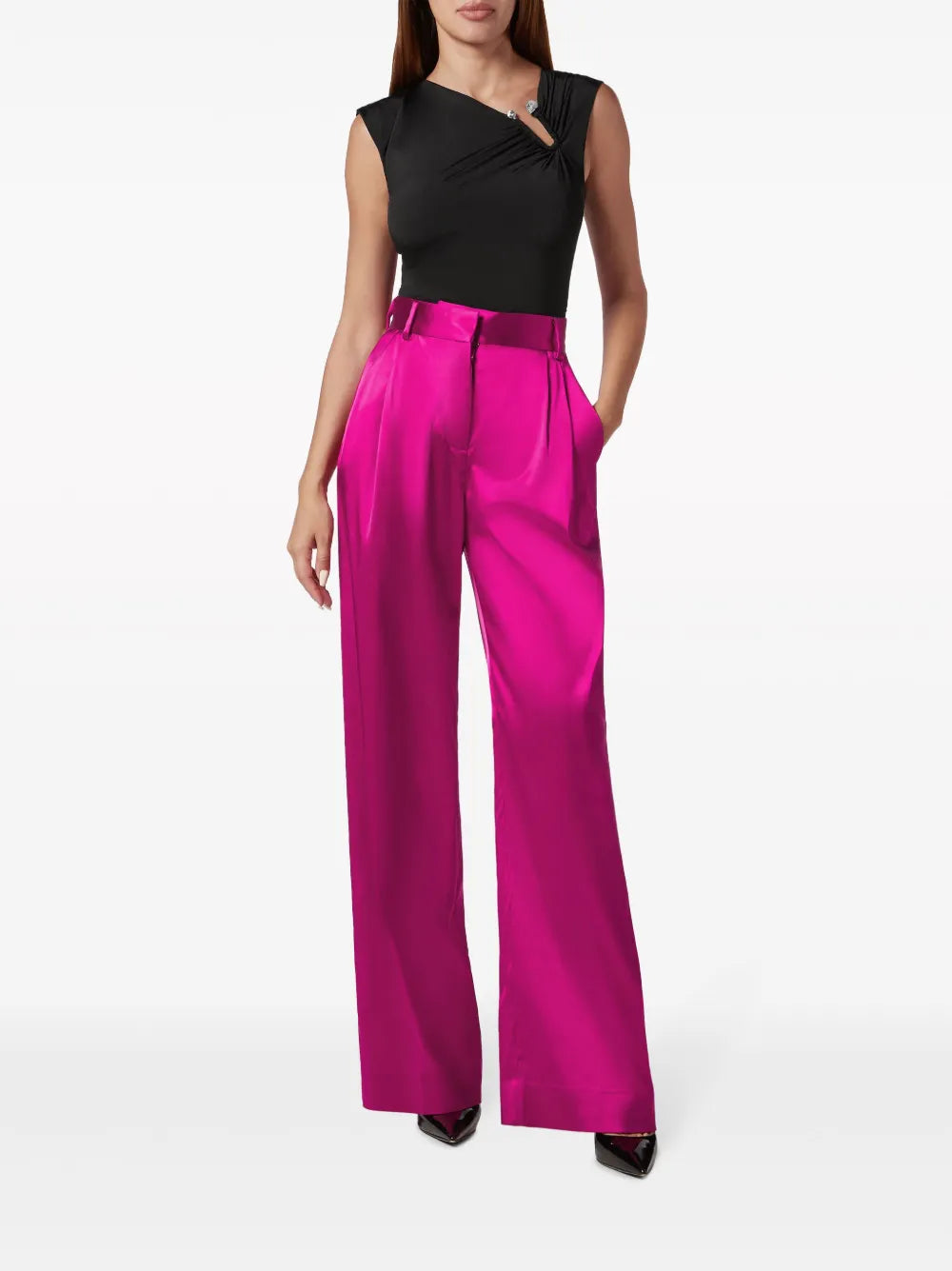 High-Waisted Wide-Leg Trousers