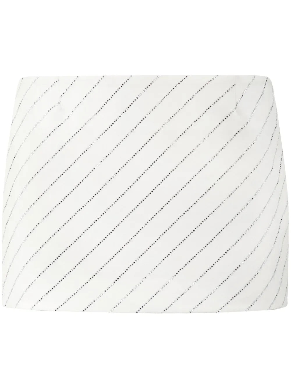 Crystal-Embellished Pinstriped Mini Skirt