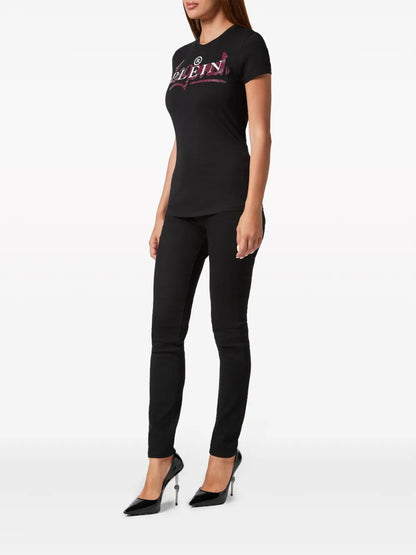 Crystal-Embellished Logo-Print T-Shirt