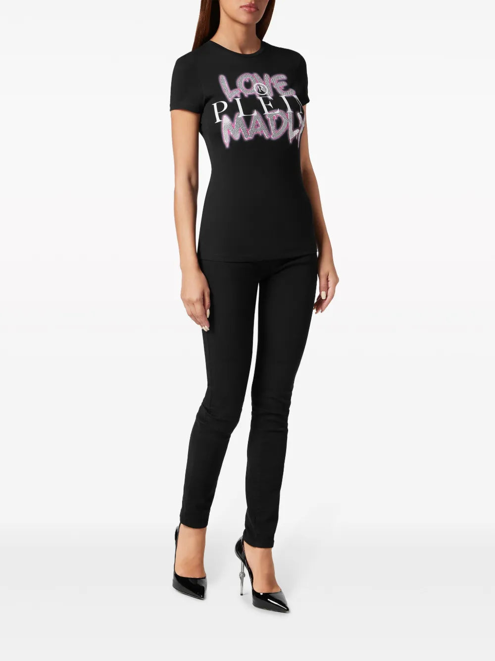 Sexy Pure Crystals-Embellished T-Shirt