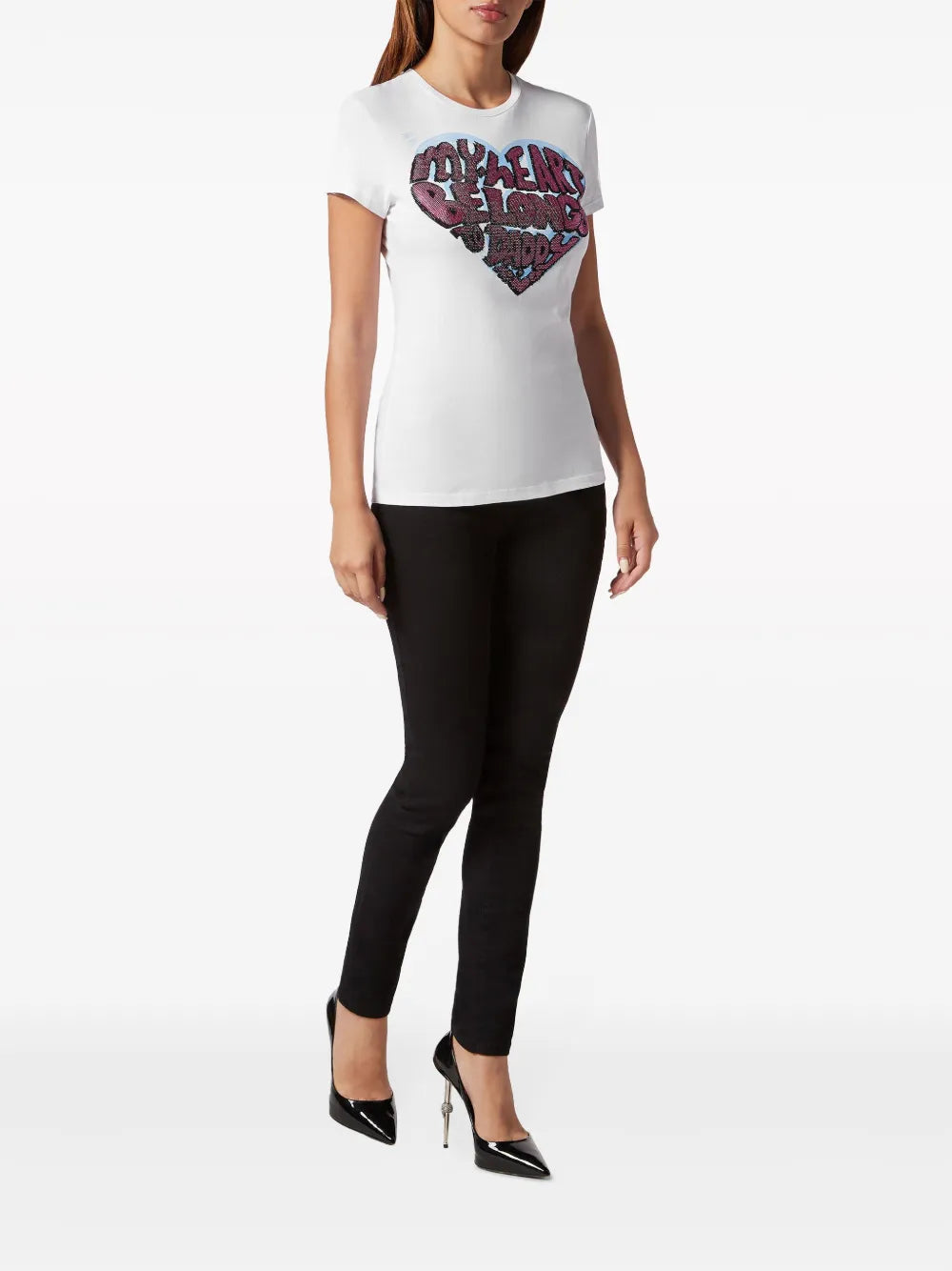 Sexy Pure Crystals-Embellished T-Shirt