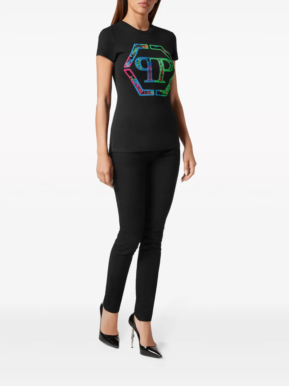 Sexy Pure Rhinestone-Embellished T-Shirt