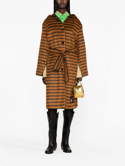 Striped Hooded Coat