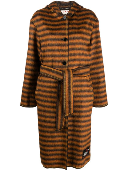 Striped Hooded Coat