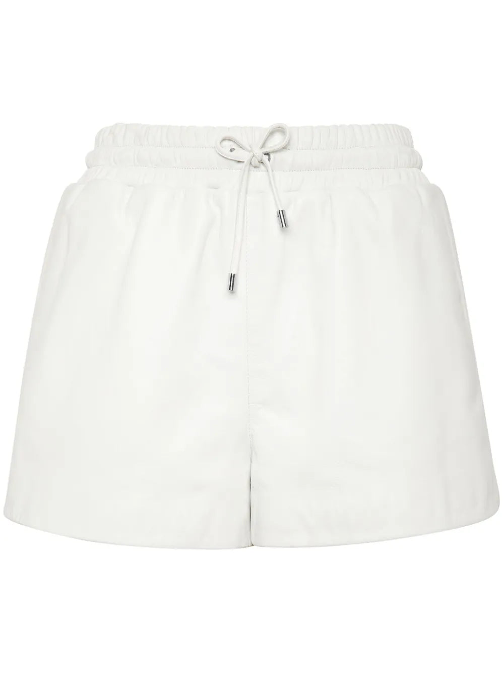 Logo-Plaque Leather Shorts