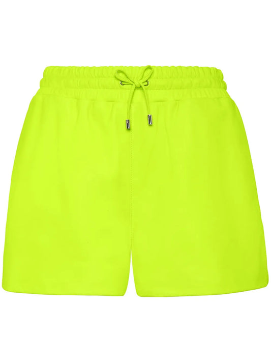 Logo-Plaque Leather Shorts