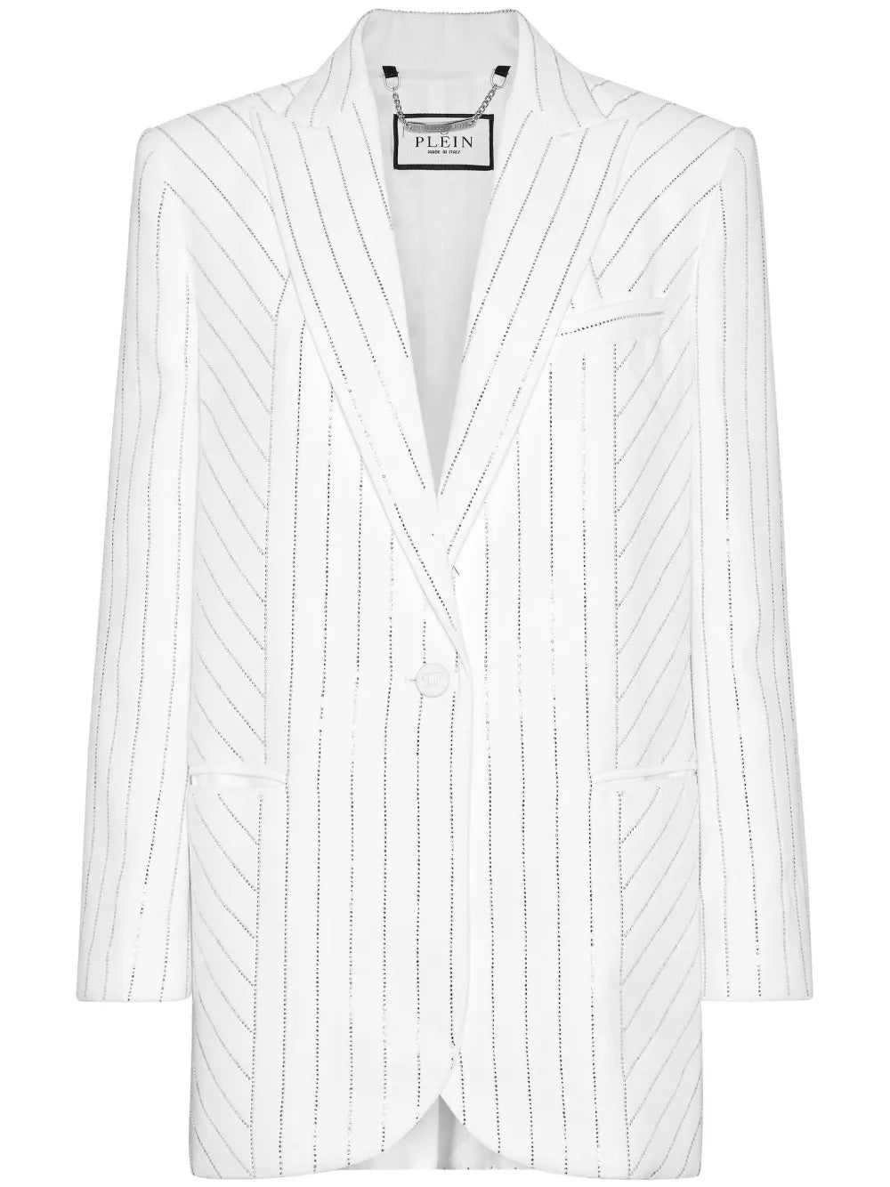 Crystal-Pinstripe Cady Blazer