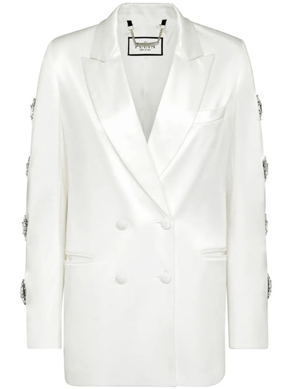 Double-Breasted Cut-Out Blazer