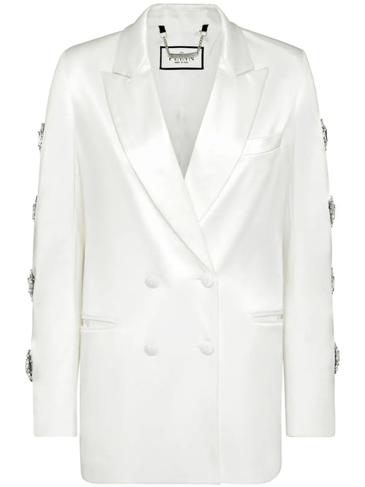 Double-Breasted Cut-Out Blazer