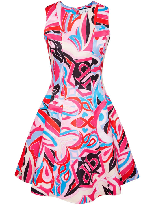 Colorful Circus Flared Dress