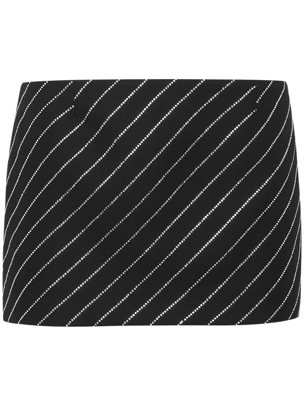 Crystal-Embellished Pinstriped Mini Skirt