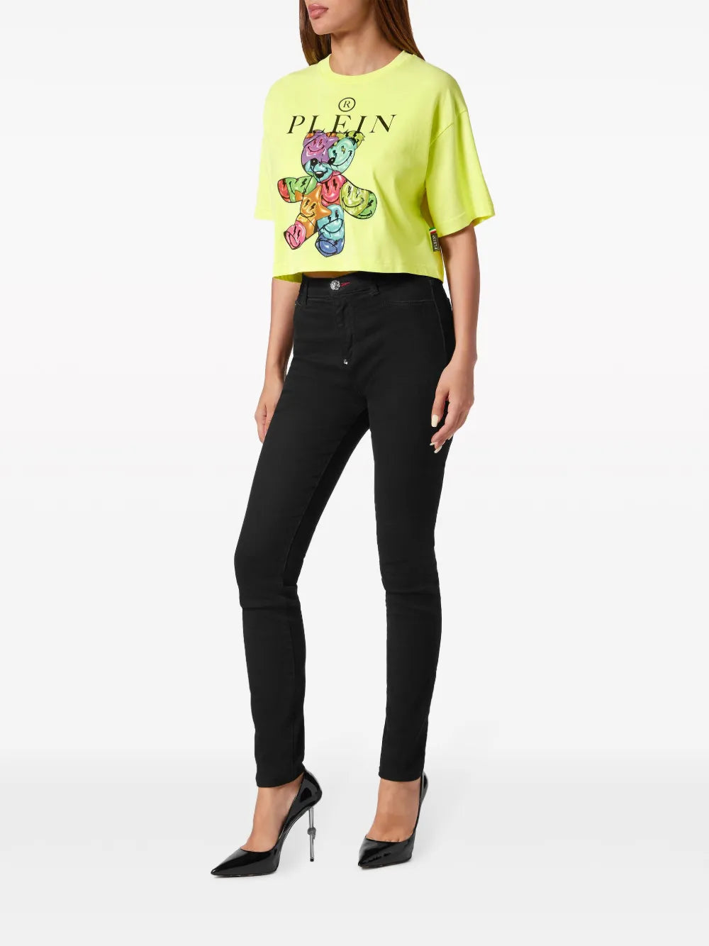 Smile Cropped Round Neck T-Shirt