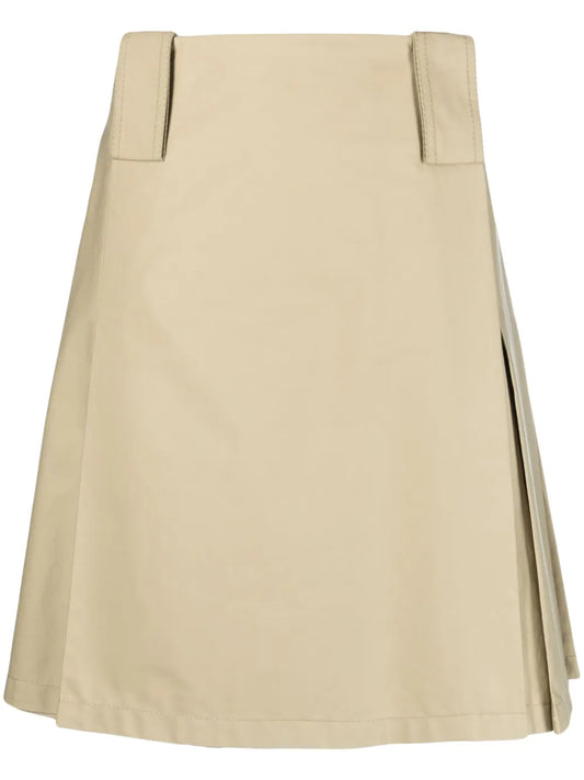 Pleat-Detail A-Line Midi Skirt