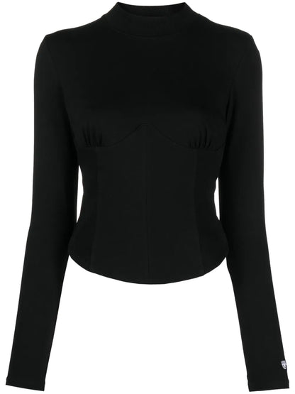 Long-Sleeve Corset Top
