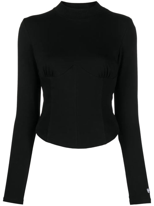 Long-Sleeve Corset Top