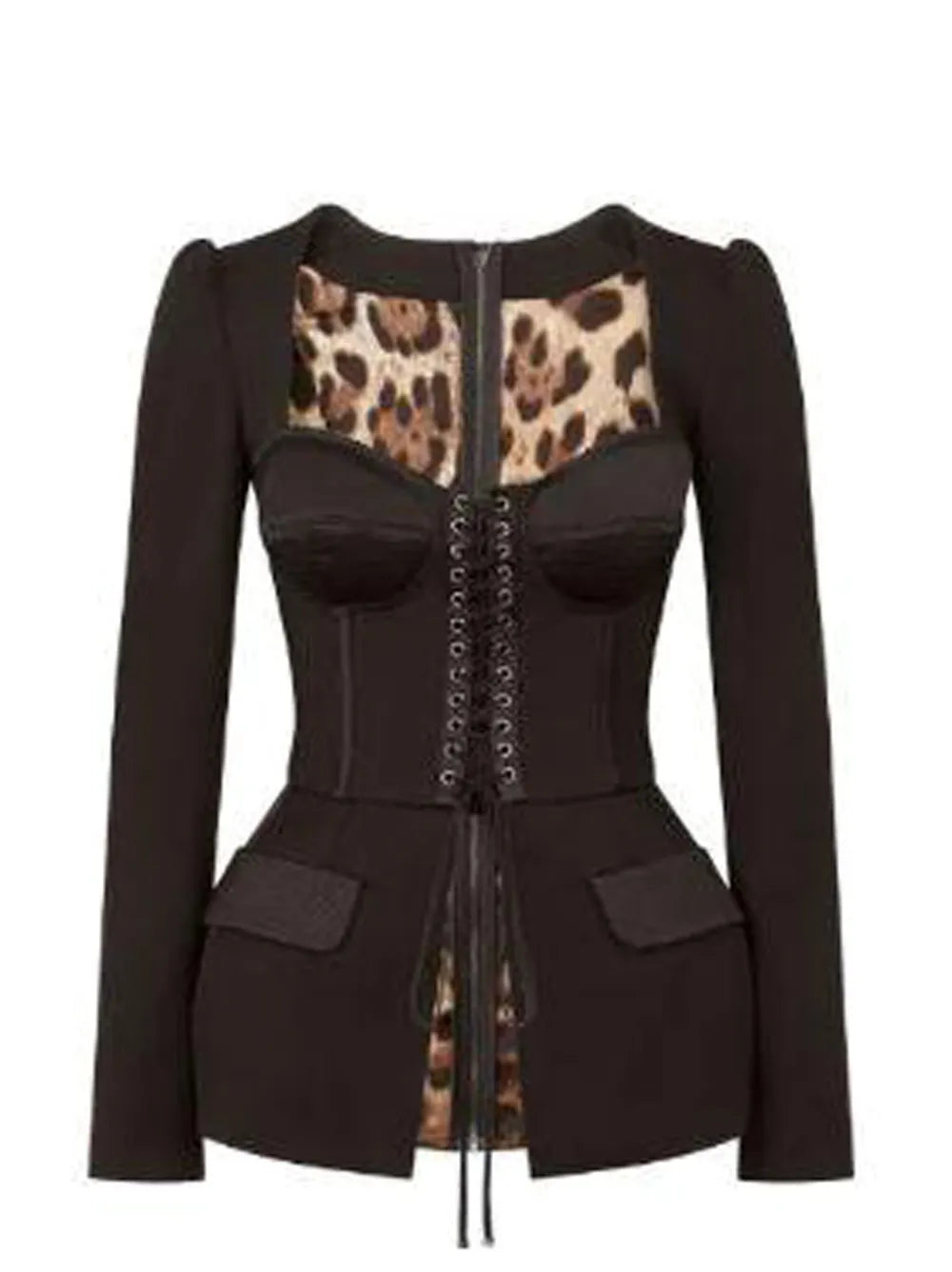 Cotton And Satin Top With Laces And Eyelets