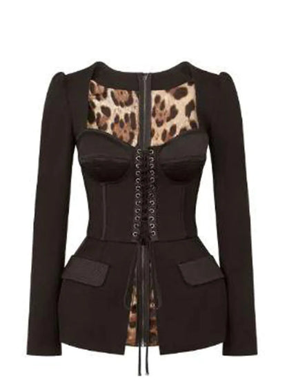 Cotton And Satin Top With Laces And Eyelets