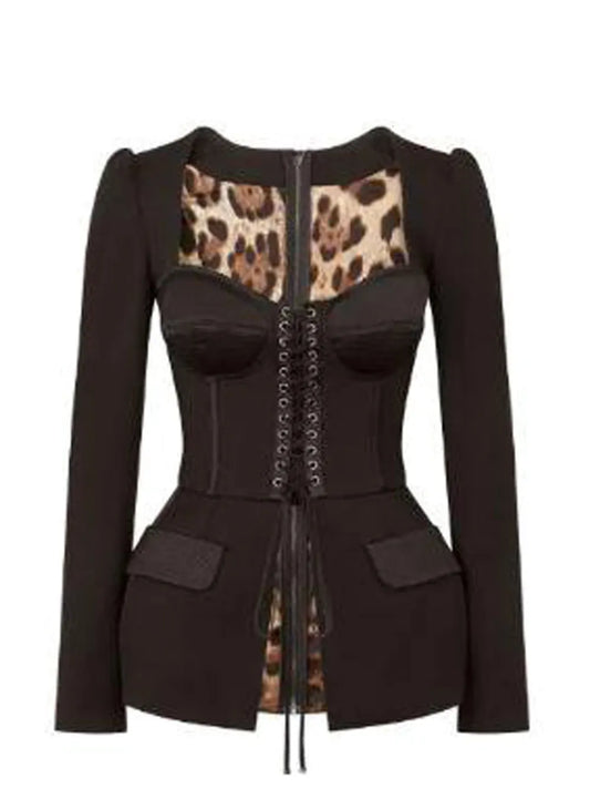 Cotton And Satin Top With Laces And Eyelets