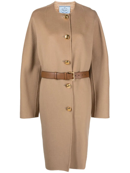 Single-Breasted Belted Coat