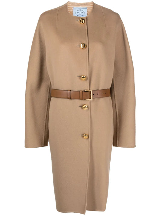 Single-Breasted Belted Coat