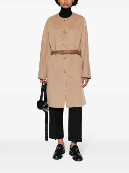Single-Breasted Belted Coat