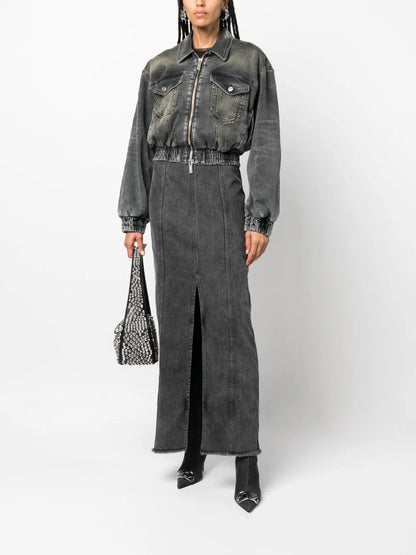 Logo-Embroidered Cotton Denim Jacket