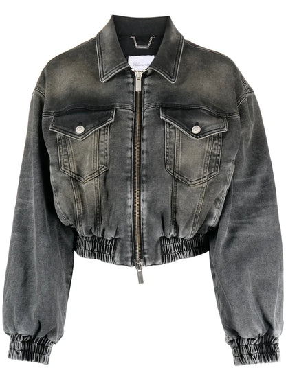 Logo-Embroidered Cotton Denim Jacket