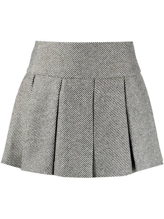 Pleated Virgin-Wool Miniskirt
