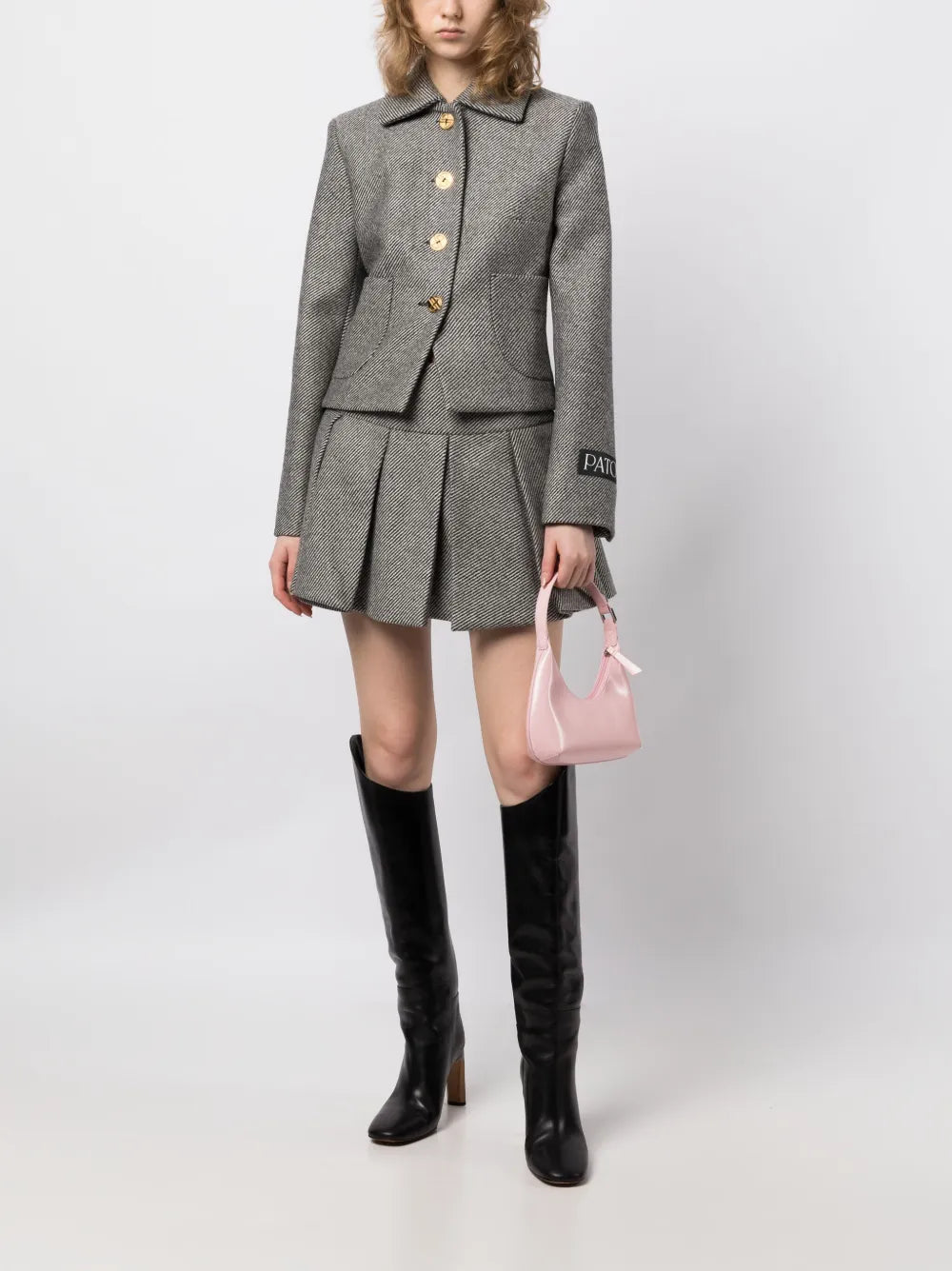 Pleated Virgin-Wool Miniskirt