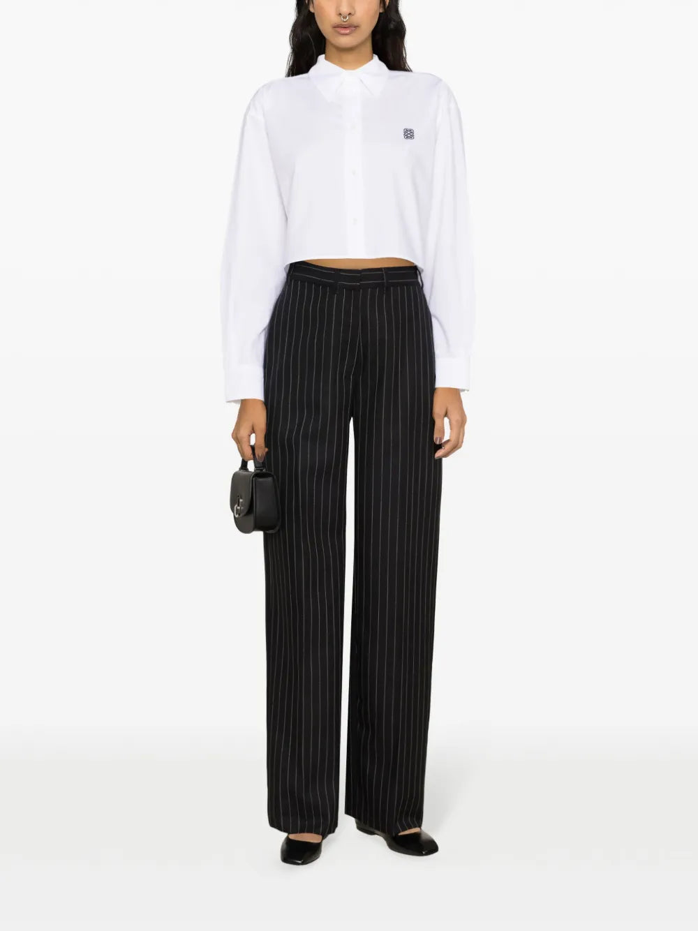 Monogram-Embroidered Cotton Shirt