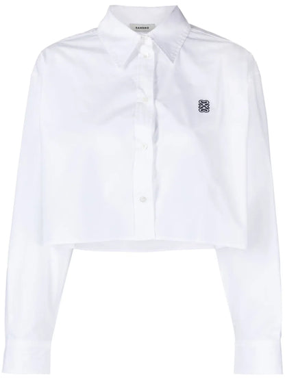 Monogram-Embroidered Cotton Shirt